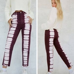 Pacsun Eco Raspberry tie dye high waisted jeans NWT